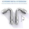 imageCKAuto 2 pcs 12quot300mm Metal Valve Stem Extenders Universal Valve Stem Extensions Made of EPDM Rubber fit for Heavy Vehicles Silver6 Pack Angled