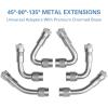 imageCKAuto 2 pcs 12quot300mm Metal Valve Stem Extenders Universal Valve Stem Extensions Made of EPDM Rubber fit for Heavy Vehicles Silver6 Pack Angled