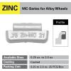 imageCKAuto MC Style Zinc Clip on Wheel Weights 025oz 14oz Coated 25PcsBoxupgraded gray