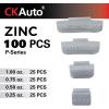 imageCKAuto P Series Zinc Clip on Wheel Weights 1oz Coated 25PcsBox Fit for Steel Wheelold gray