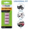 imageCKAuto Tire Valve Stem Caps Pink 4 pcsPack Anodized Aluminum Tire Valve Cap Set Corrosion Resistant Universal Stem Covers for Cars Trucks Motorcycles SUVs and BikesPink