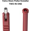 imageCKAuto Tire Valve Stem PullerInstaller with Tire Valve Core Tool No Scratch High Tensile Strength Red Plastic Tire Valve Tool2 in 1