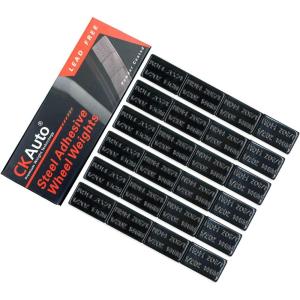 imageCKAuto 12oz 05oz Black Adhesive Stick on Wheel Weights 63ozBox US Quality 126pcsBlack