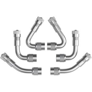 imageCKAuto 2 pcs 12quot300mm Metal Valve Stem Extenders Universal Valve Stem Extensions Made of EPDM Rubber fit for Heavy Vehicles Silver6 Pack Angled