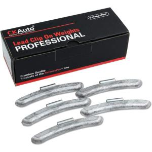 imageCKAuto P Style 34oz 075oz Lead Clip on Wheel Weights Uncoated 50PcsBox30oz