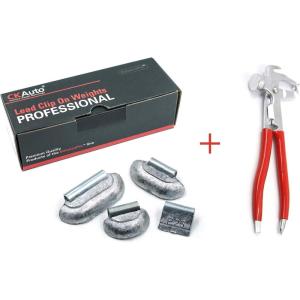 imageCKAuto P Style Uncoated 025oz 10oz Lead Clip on Wheel Weight Assortments 25Pcs Style Total 100PcsBox WWheel Weight Hammer Tool