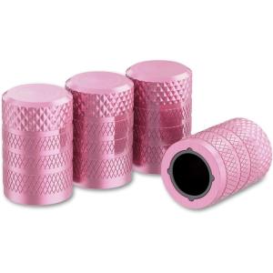 imageCKAuto Tire Valve Stem Caps Pink 4 pcsPack Anodized Aluminum Tire Valve Cap Set Corrosion Resistant Universal Stem Covers for Cars Trucks Motorcycles SUVs and BikesPink