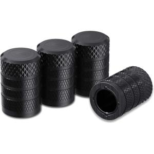 imageCKAuto Tire Valve Stem Caps Pink 4 pcsPack Anodized Aluminum Tire Valve Cap Set Corrosion Resistant Universal Stem Covers for Cars Trucks Motorcycles SUVs and BikesBlack