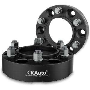 imageCKAuto 4 Pack 6x55 Hub Centric Wheel Spacers 200quot 6x1397mm Wheel Spacers 1061mm Center Bore with M12x15 Studs15 Thick  2 pack